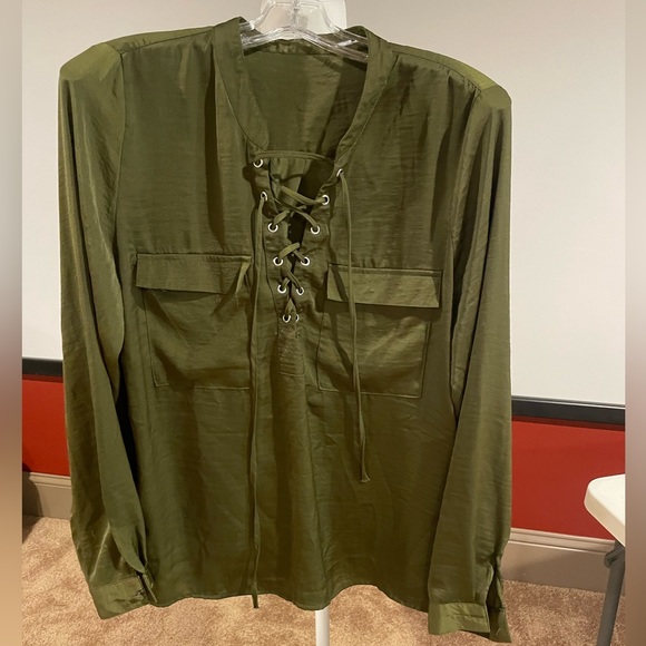 Free People Tops - Lace up shirt large.